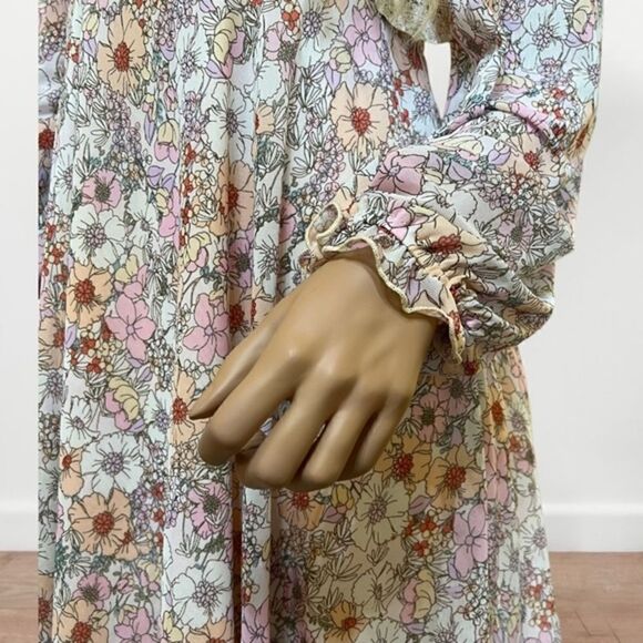 NWT Altar'd State Olivia Mesh‎ Floral Blush Dress Medium - Picture 6 of 15